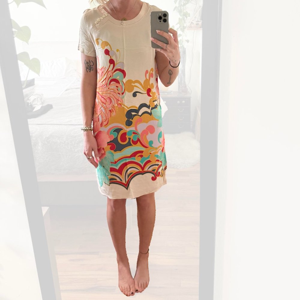 Vintage Top Shop Shift Dress Short Sleeves Sz XS